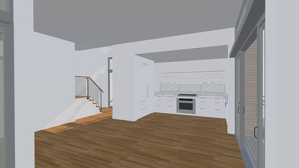 Different perspectives of a kitchen in VR