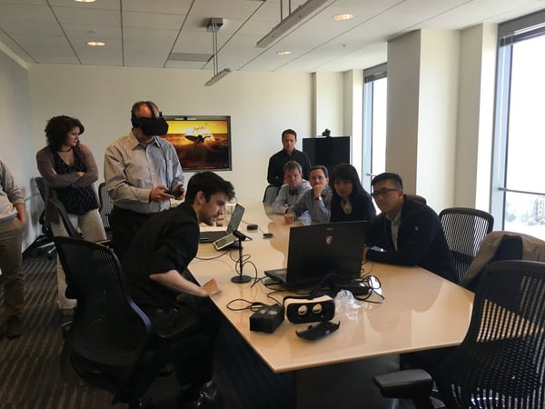 Shane showing off VR's portability (though not at a construction site). Photo Credit: TCA Architecture. 